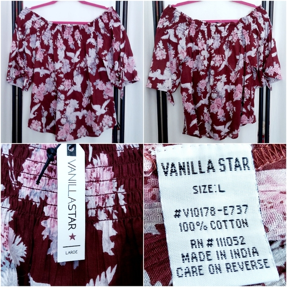 Vanilla Star off the shoulder Top/blouse size Lg (NWTS) - Picture 4 of 4